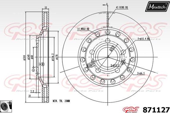 Maxtech 71810274 - Направляючий болт, корпус скоби гальма autocars.com.ua