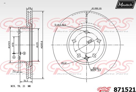 Maxtech 71810276 - Направляючий болт, корпус скоби гальма autocars.com.ua