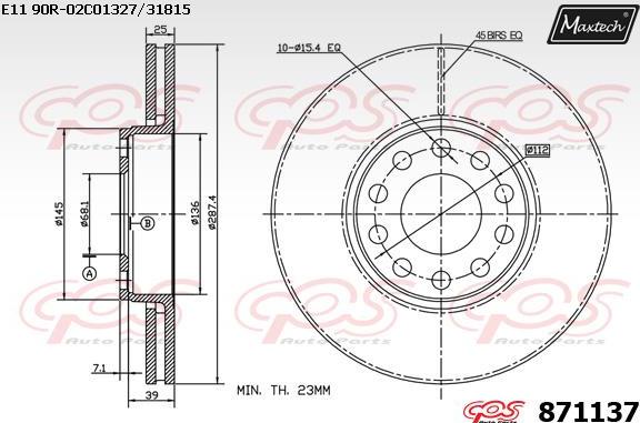 Maxtech 71810277 - Направляющий болт, корпус скобы тормоза autodnr.net