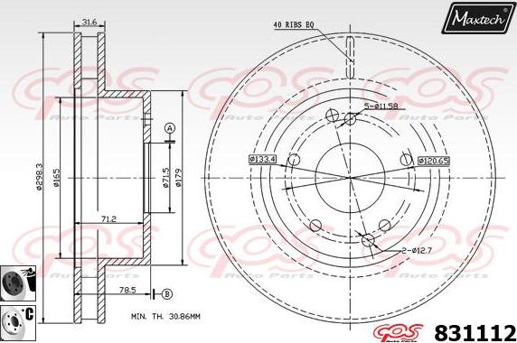 Maxtech 72718004 - Элемент управления, стояночная тормозная система autodnr.net