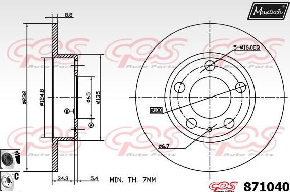 Maxtech 72718008 - Регулювальний елемент, гальмо гальмо гальмівний супорт autocars.com.ua