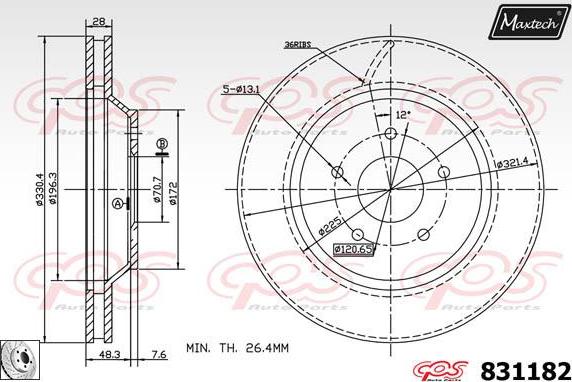 Maxtech 72718009 - Регулювальний елемент, гальмо гальмо гальмівний супорт autocars.com.ua