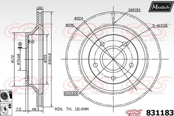 Maxtech 72718013 - Регулювальний елемент, гальмо гальмо гальмівний супорт autocars.com.ua