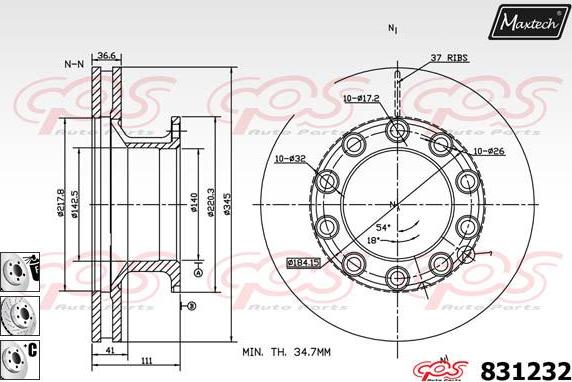 Maxtech 72718027 - Регулювальний елемент, гальмо гальмо гальмівний супорт autocars.com.ua