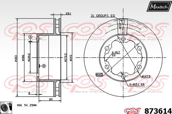 Maxtech 72927001 - Поршень, корпус скоби гальма autocars.com.ua