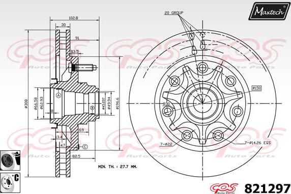 Maxtech 72930015 - Поршень, корпус скоби гальма autocars.com.ua