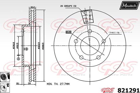 Maxtech 72930021 - Поршень, корпус скоби гальма autocars.com.ua