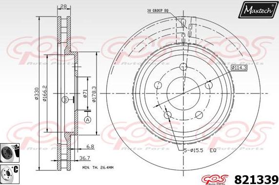 Maxtech 72930030 - Поршень, корпус скоби гальма autocars.com.ua