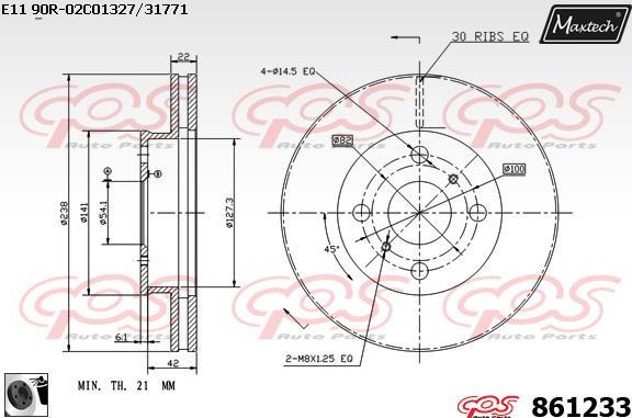 Maxtech 72932004 - Поршень, корпус скоби гальма autocars.com.ua