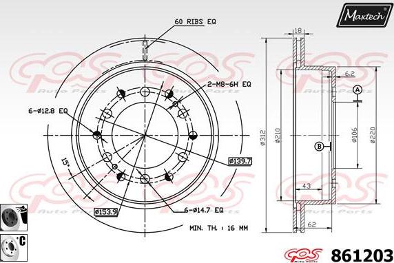 Maxtech 72934008 - Поршень, корпус скоби гальма autocars.com.ua