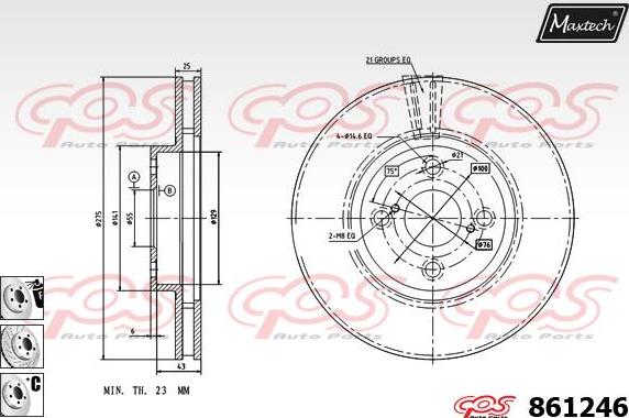 Maxtech 72934019 - Поршень, корпус скоби гальма autocars.com.ua