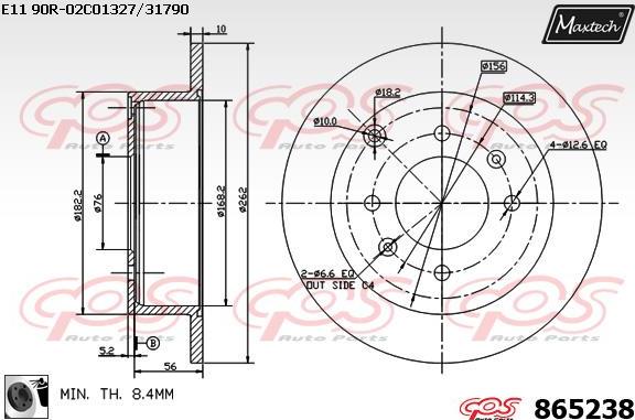 Maxtech 72934020 - Поршень, корпус скоби гальма autocars.com.ua