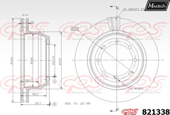 Maxtech 72934025 - Поршень, корпус скоби гальма autocars.com.ua