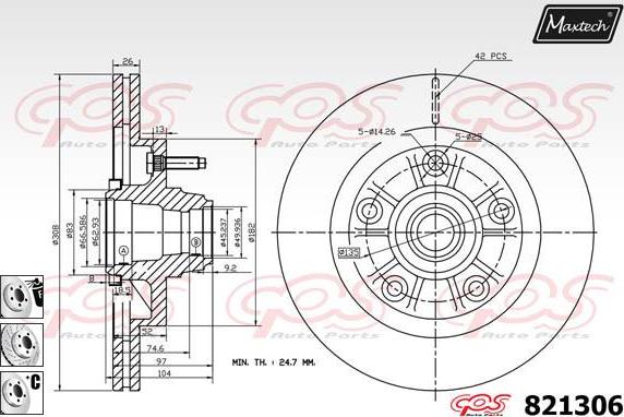 Maxtech 855086 - Гальмівний диск autocars.com.ua