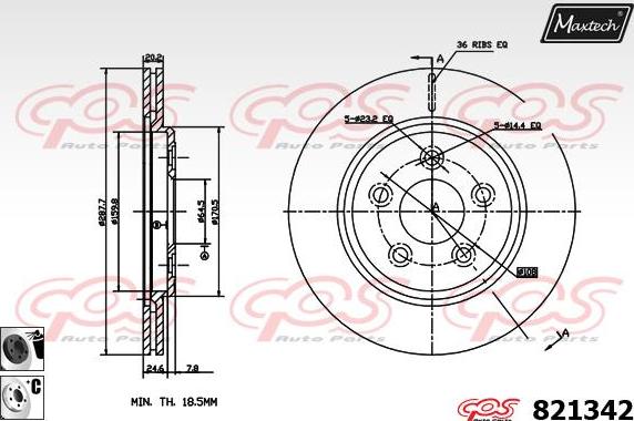 Maxtech 72934031 - Поршень, корпус скоби гальма autocars.com.ua