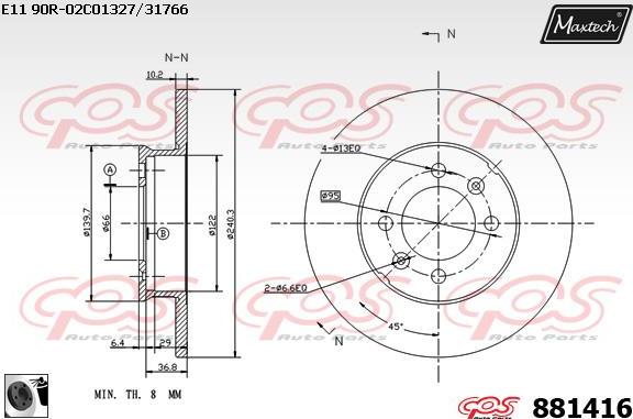 Maxtech 72934032 - Поршень, корпус скобы тормоза autodnr.net