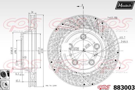 Maxtech 72934038 - Поршень, корпус скоби гальма autocars.com.ua