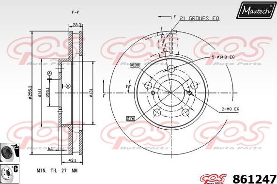 Maxtech 72935010 - Поршень, корпус скобы тормоза autodnr.net