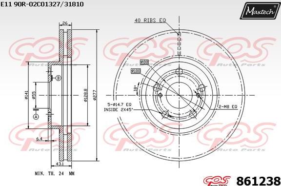 Maxtech 72935013 - Поршень, корпус скоби гальма autocars.com.ua