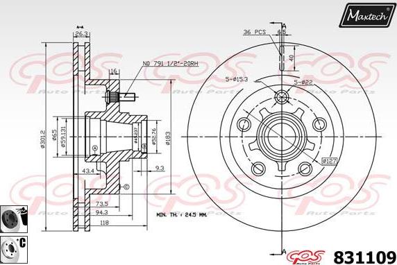 Maxtech 72935015 - Поршень, корпус скоби гальма autocars.com.ua