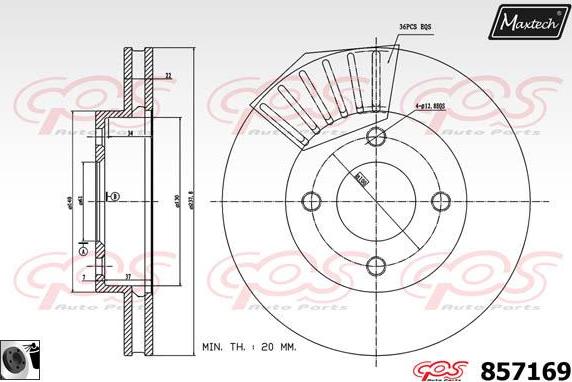 Maxtech 72936005 - Поршень, корпус скоби гальма autocars.com.ua