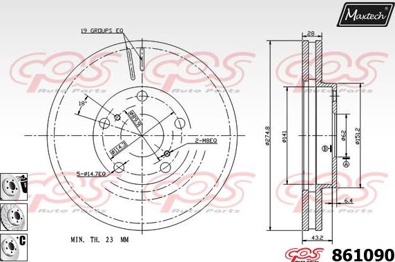 Maxtech 72936006 - Поршень, корпус скоби гальма autocars.com.ua