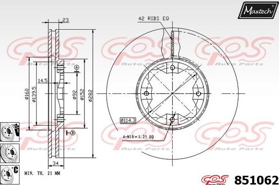 Maxtech 851102 - Гальмівний диск autocars.com.ua