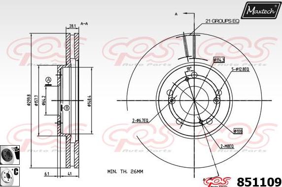 Maxtech 72936016 - Поршень, корпус скоби гальма autocars.com.ua