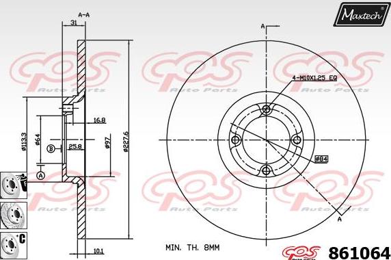 Maxtech 72936017 - Поршень, корпус скобы тормоза autodnr.net