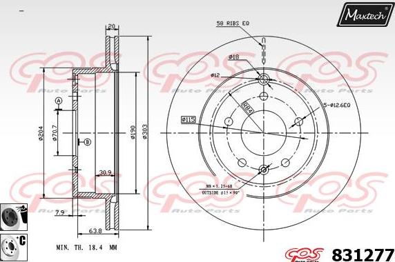 Maxtech 72936033 - Поршень, корпус скоби гальма autocars.com.ua