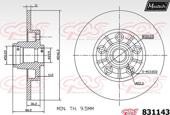 Maxtech 72936037 - Поршень, корпус скоби гальма autocars.com.ua