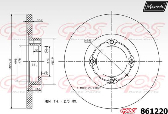 Maxtech 72938006 - Поршень, корпус скоби гальма autocars.com.ua