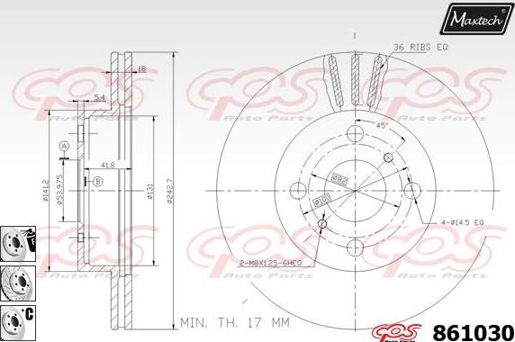 Maxtech 72938007 - Поршень, корпус скоби гальма autocars.com.ua