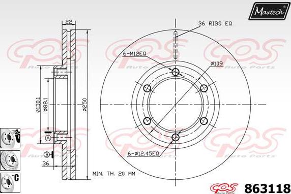 Maxtech 72938042 - Поршень, корпус скобы тормоза autodnr.net