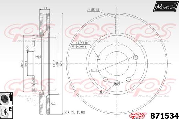 Maxtech 72938045P - Поршень, корпус скобы тормоза autodnr.net