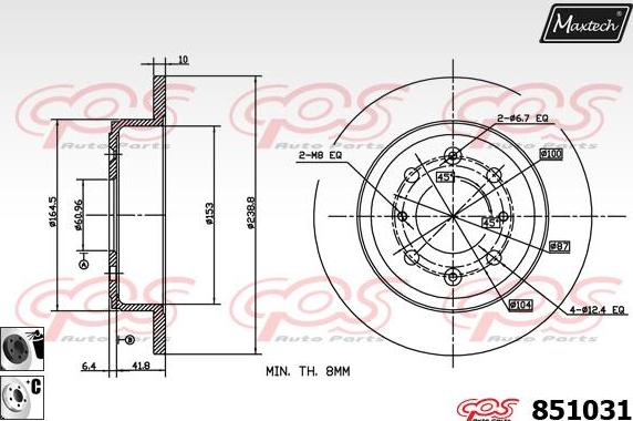 Maxtech 72938045 - Поршень, корпус скоби гальма autocars.com.ua