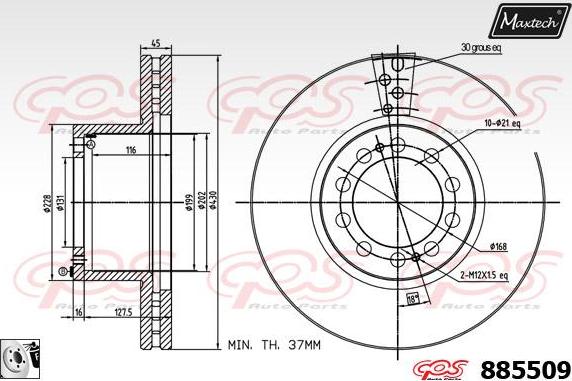 Maxtech 72938058 - Поршень, корпус скоби гальма autocars.com.ua