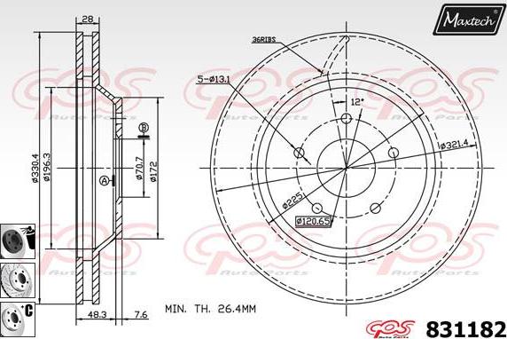 Maxtech 72938060 - Поршень, корпус скоби гальма autocars.com.ua