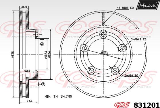 Maxtech 72938076 - Поршень, корпус скоби гальма autocars.com.ua