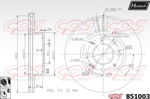 Maxtech 72940019 - Поршень, корпус скоби гальма autocars.com.ua