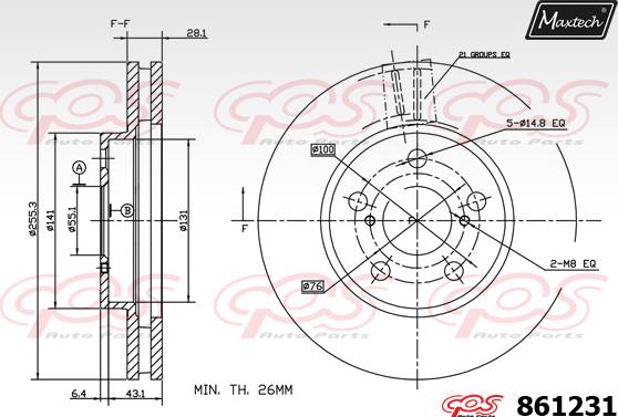 Maxtech 72940026 - Поршень, корпус скоби гальма autocars.com.ua