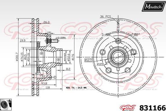 Maxtech 72940037 - Поршень, корпус скобы тормоза autodnr.net