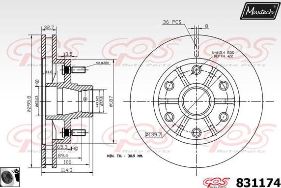 Maxtech 72940039 - Поршень, корпус скоби гальма autocars.com.ua