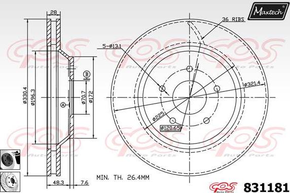 Maxtech 72940040 - Поршень, корпус скоби гальма autocars.com.ua