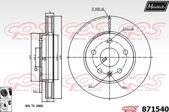 Maxtech 72940041 - Поршень, корпус скоби гальма autocars.com.ua