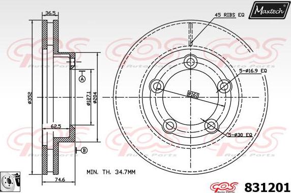 Maxtech 72940045 - Поршень, корпус скоби гальма autocars.com.ua