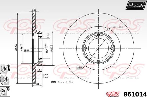 Maxtech 871041 - Гальмівний диск autocars.com.ua