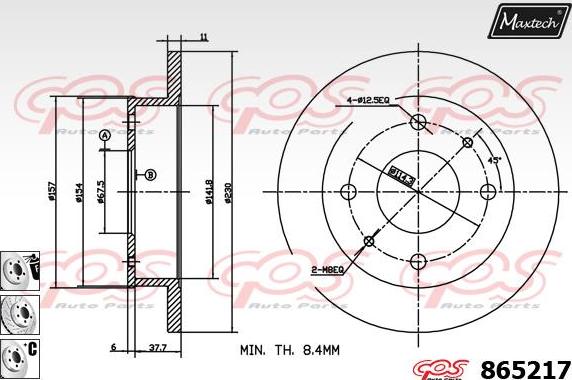 Maxtech 72942004 - Поршень, корпус скоби гальма autocars.com.ua