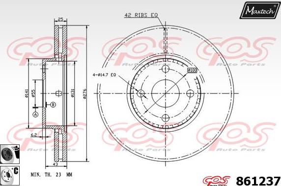 Maxtech 72942011 - Поршень, корпус скоби гальма autocars.com.ua