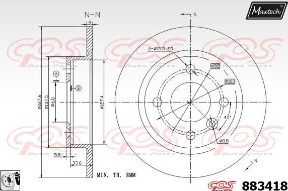 Maxtech 72942027 - Поршень, корпус скоби гальма autocars.com.ua